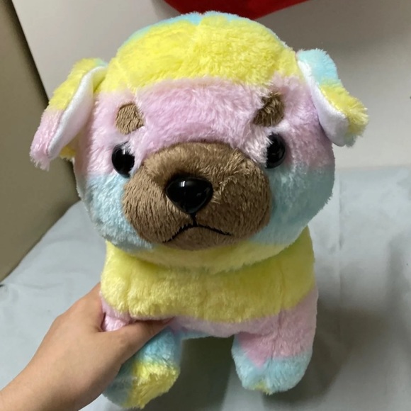 Rainbow Bulldog Plush - Picture 1 of 3